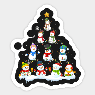 Funny Snowman Christmas Tree T-Shirt Ornament Deco Sticker